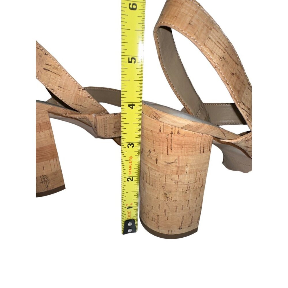 Ann Taylor Strappy Slingback Sandals Cork Wrapped Block Heel Open Toe Size 11 - Picture 8 of 9